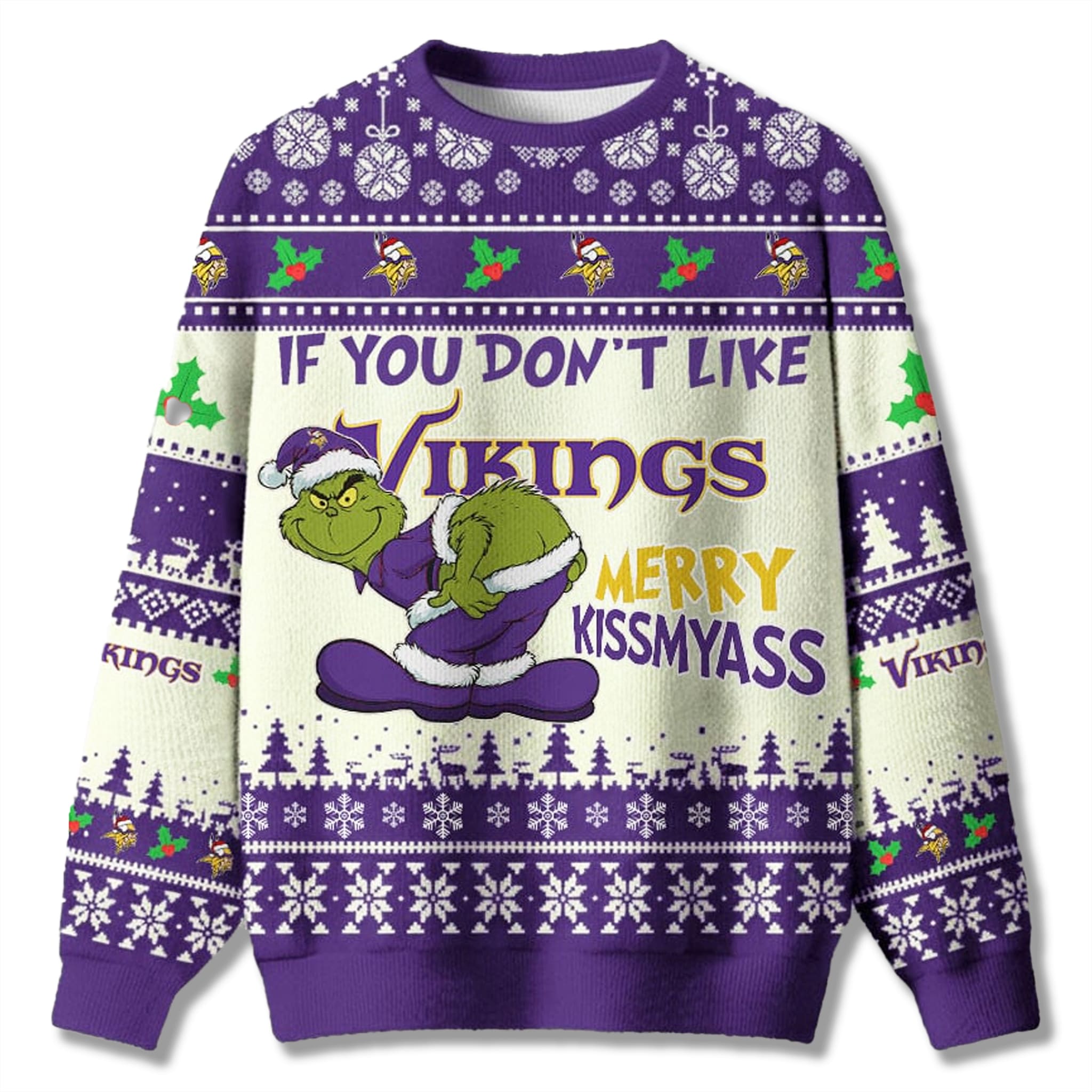 If You Don't Like Vikings Grnch Ugly Christmas Sweater 2 If You Dont Like Vikings Grnch Ugly Christmas Sweater