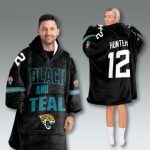 Jaguars Black And Teal Blanket Hoodie