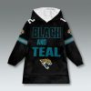 Jacksonville Jaguars Black And Teal Blanket Hoodie