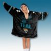 Jacksonville Jaguars Black And Teal Blanket Hoodie