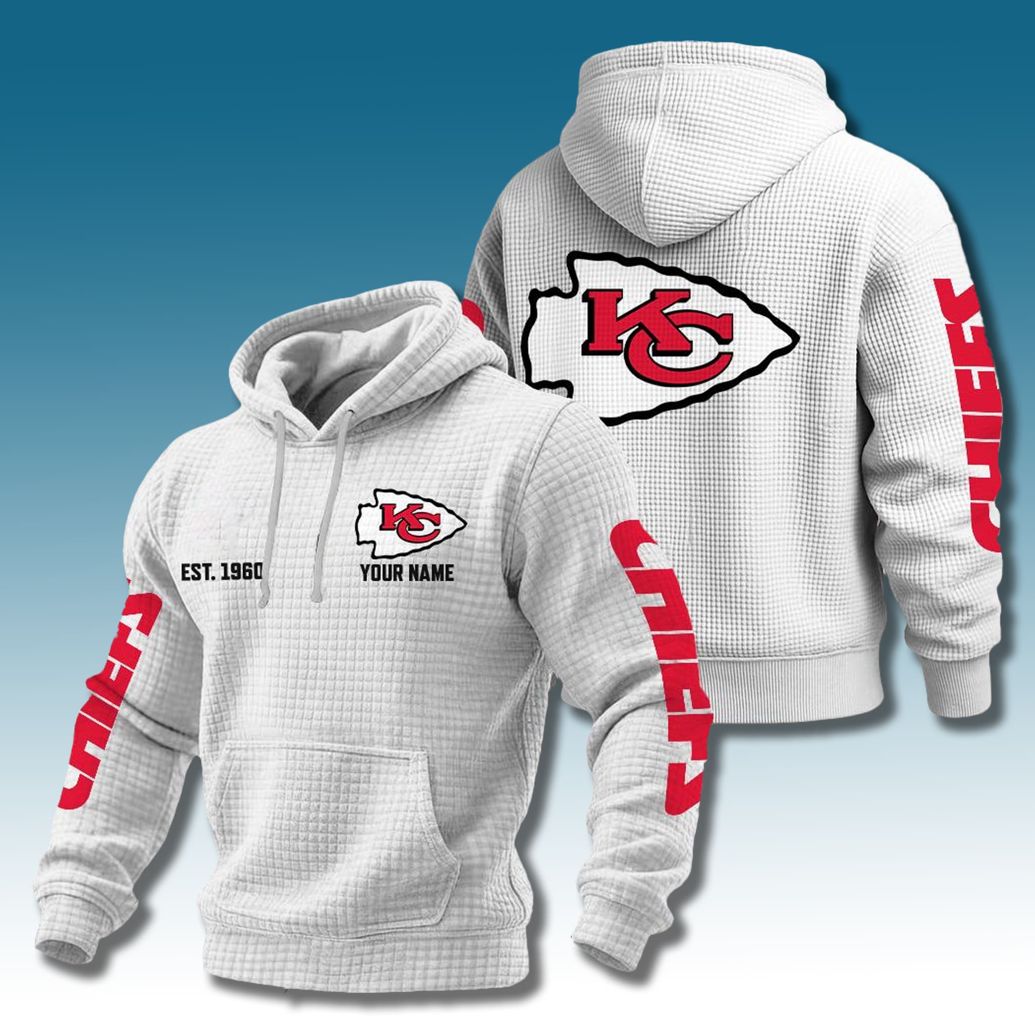Kansas City Chiefs EST 1960 Waffle Hoodie 2 Kansas City Chiefs EST 1960 Waffle Hoodie 2