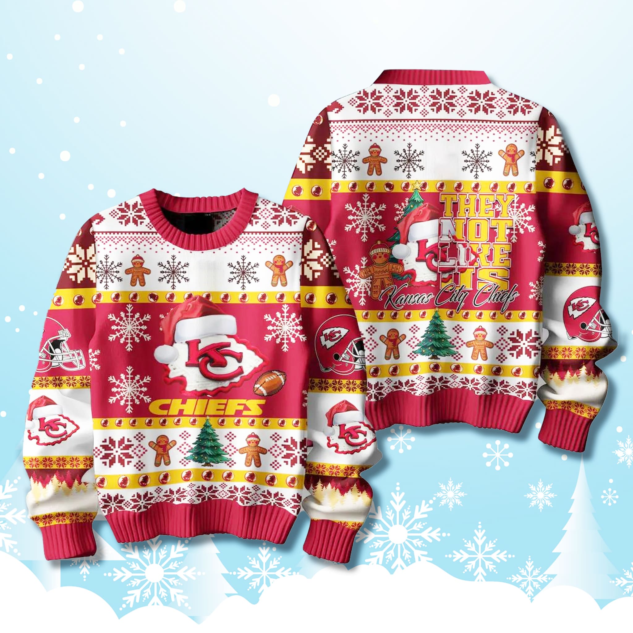 Kansas City Chiefs They Not Like Us Ugly Christmas Sweater Kansas City Chiefs They Not Like Us Ugly Christmas Sweater