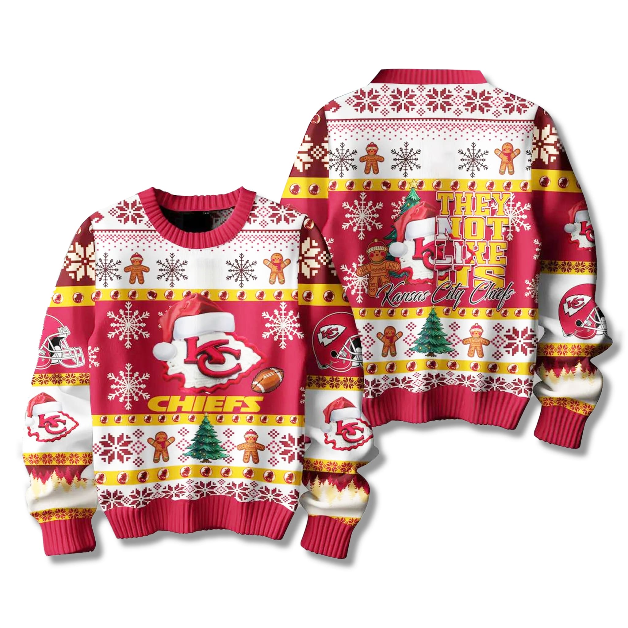 Chiefs They Not Like Us Ugly Christmas Sweater 2 Kansas City Chiefs They Not Like Us Ugly Christmas Sweater