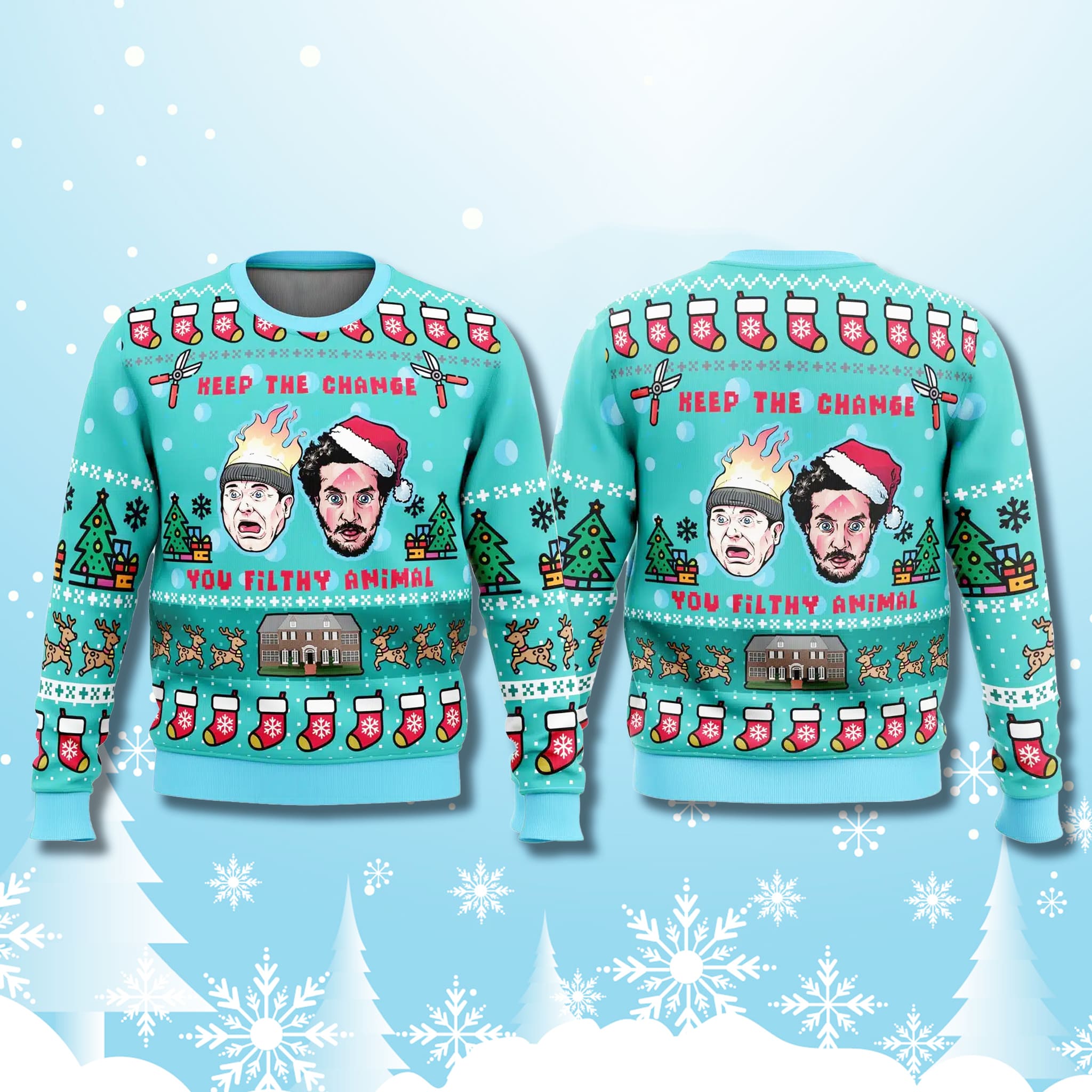 Keep The Change Your Filthy Animal Home Alone Christmas Ugly Sweater 2 Keep The Change Your Filthy Animal Home Alone Christmas Ugly Sweater 2