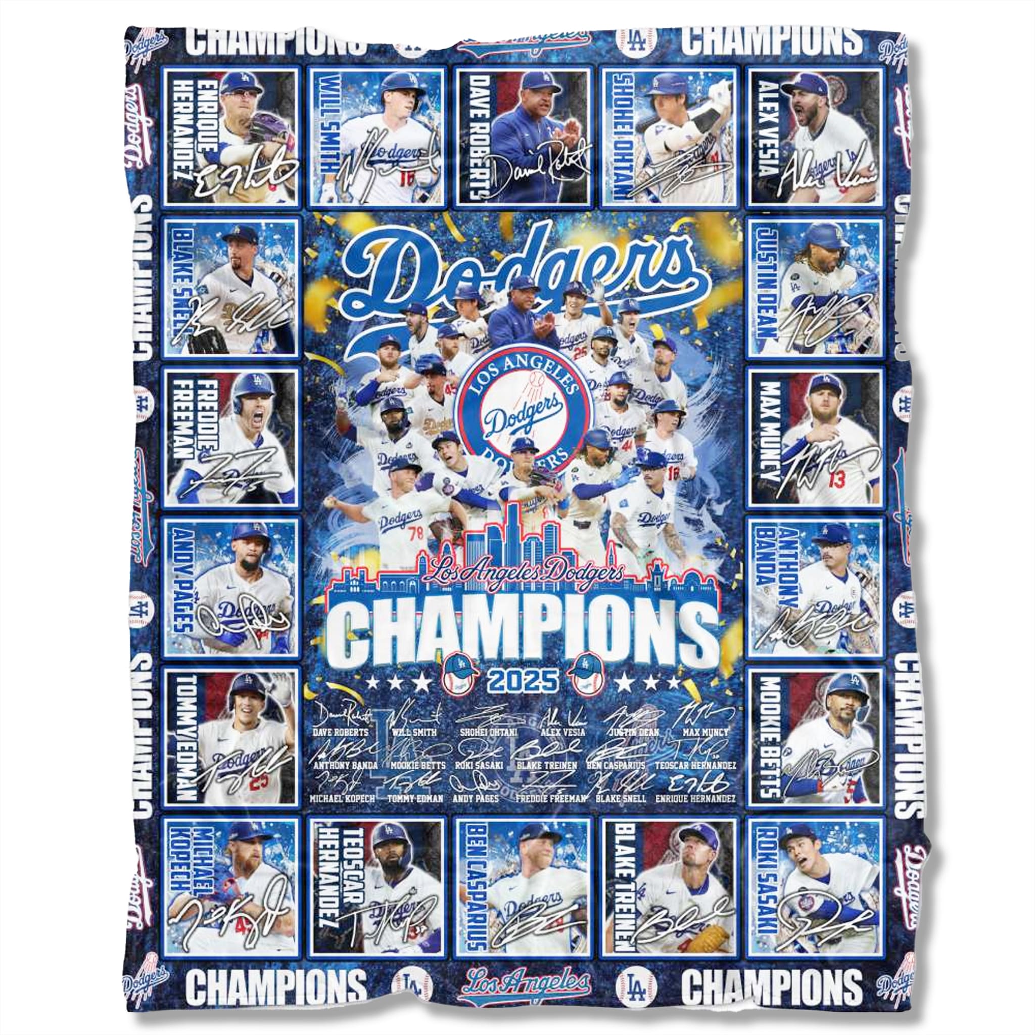 LA Dodgers 2025 World Series Champions Blanket 1 LA Dodgers 2025 World Series Champions Blanket 2