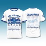 LA Dodgers Back 2 Back Champions All Team Shirt