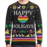 LGBTQ Happy Holigays Christmas Ugly Sweater