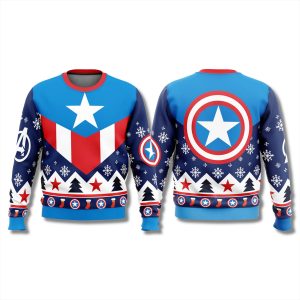 Captain America Costume Ugly Christmas Sweater