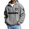 Las Vegas Raiders 2025 Quarter Zip Waffle Hoodie 1