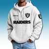 Raiders 2025 Waffle Quarter Zip Hoodie 5 Las Vegas Raiders 2025 Quarter Zip Waffle Hoodie 3