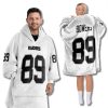 Raiders White Custom Blanket Hoodie 6 Las Vegas Raiders White Custom Blanket Hoodie 4