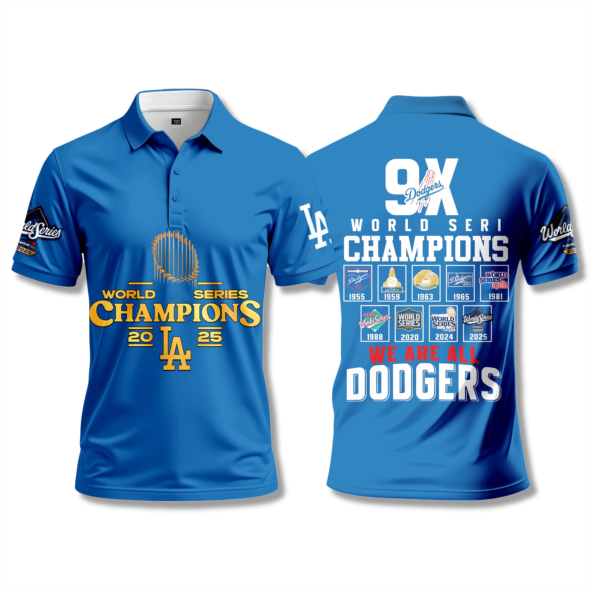 Los Angeles Dodgers 9x World Series Champions Polo Shirt 1 Los Angeles Dodgers 9x World Series Champions Polo Shirt 1