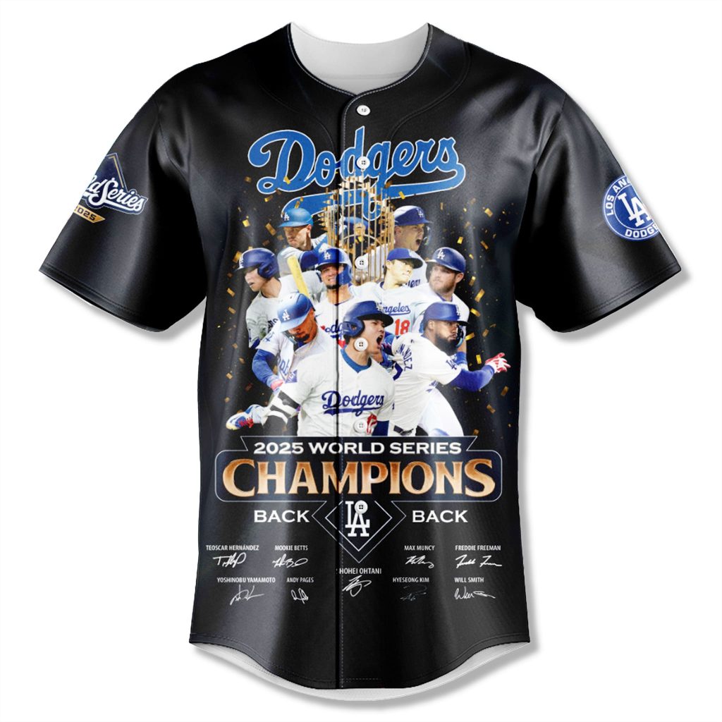 Los Angeles Dodgers Back 2 Back Champions World Series Jersey