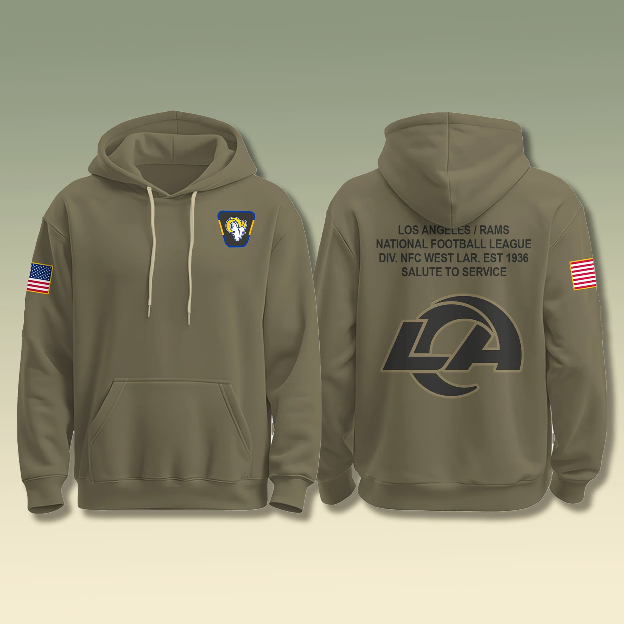 Los Angeles Rams Salute To Service Hoodie 2025 2 Los Angeles Rams Salute To Service Hoodie 2025 2