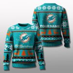 Dolphins Personalized Ugly Christmas Sweater 2025