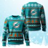 Miami Dolphins Personalized Ugly Christmas Sweater 2025