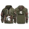 Michigan State Spartans Military Camo Quarter Zip Hoodie 2025 2