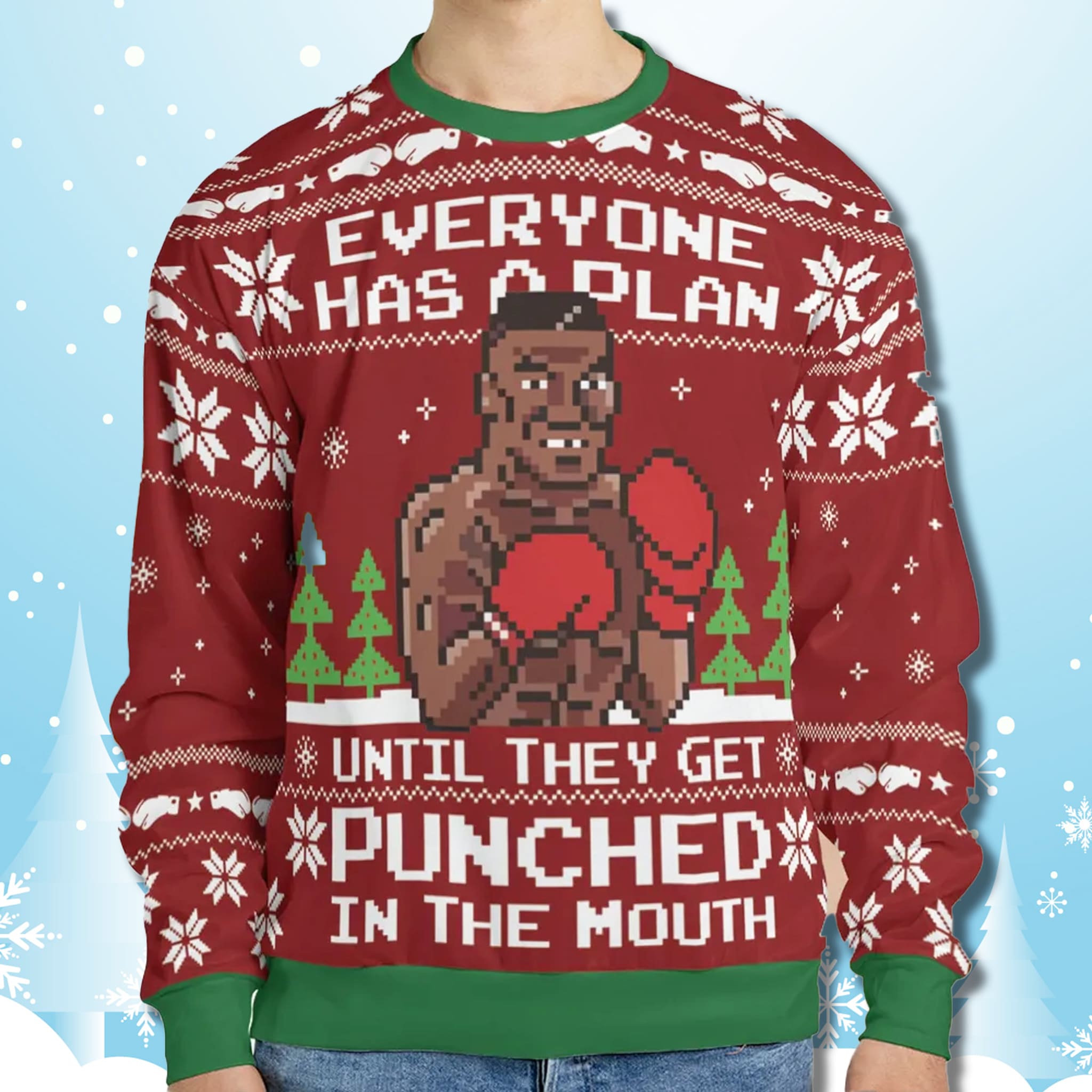 Mike Tyson Everyone Has A Plan Ugly Christmas Sweater Mike Tyson Everyone Has A Plan Ugly Christmas Sweater