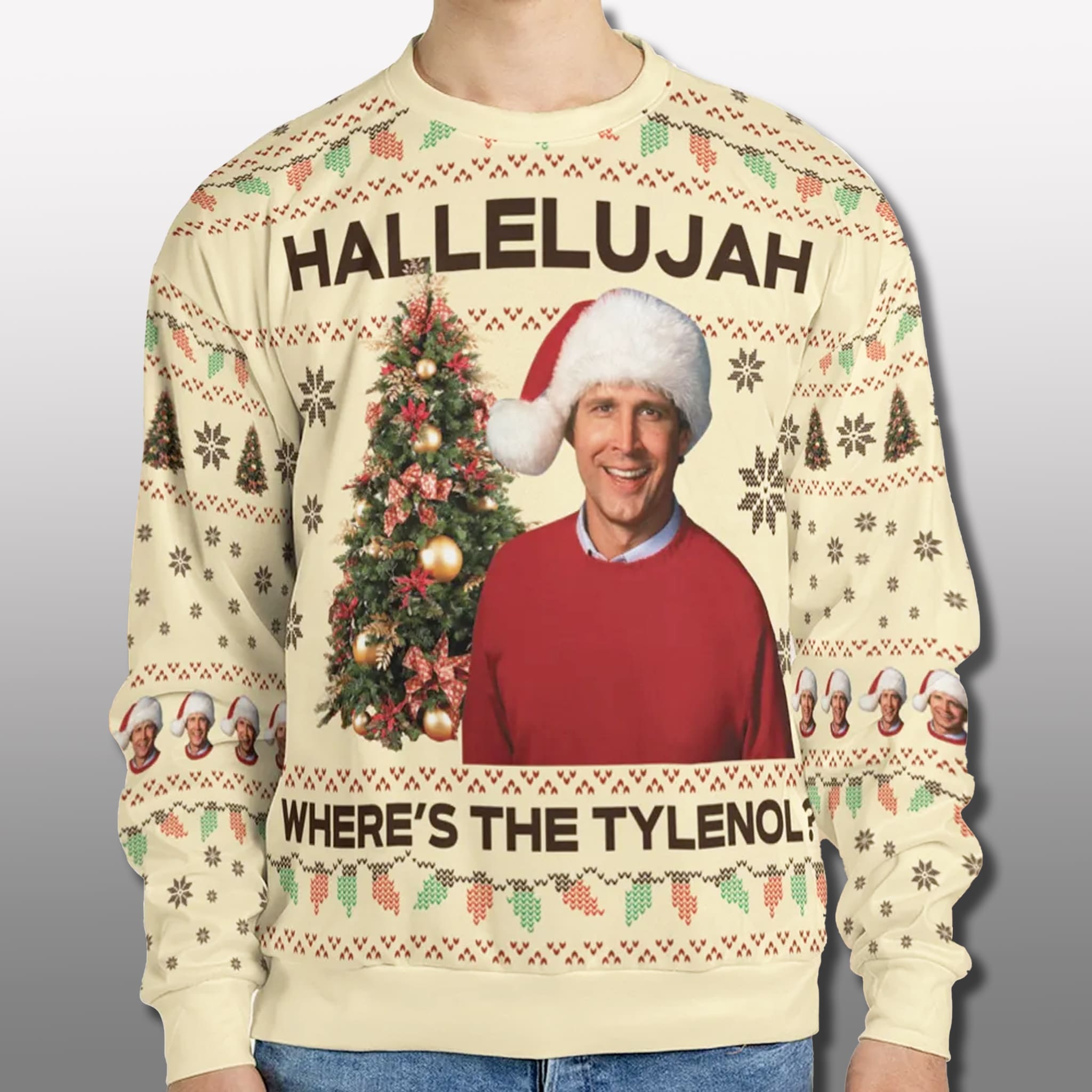 National Lampoon's Christmas Vacation Hallelujah Tylenol Ugly Sweater 1 National Lampoons Christmas Vacation Hallelujah Tylenol Ugly Sweater 1