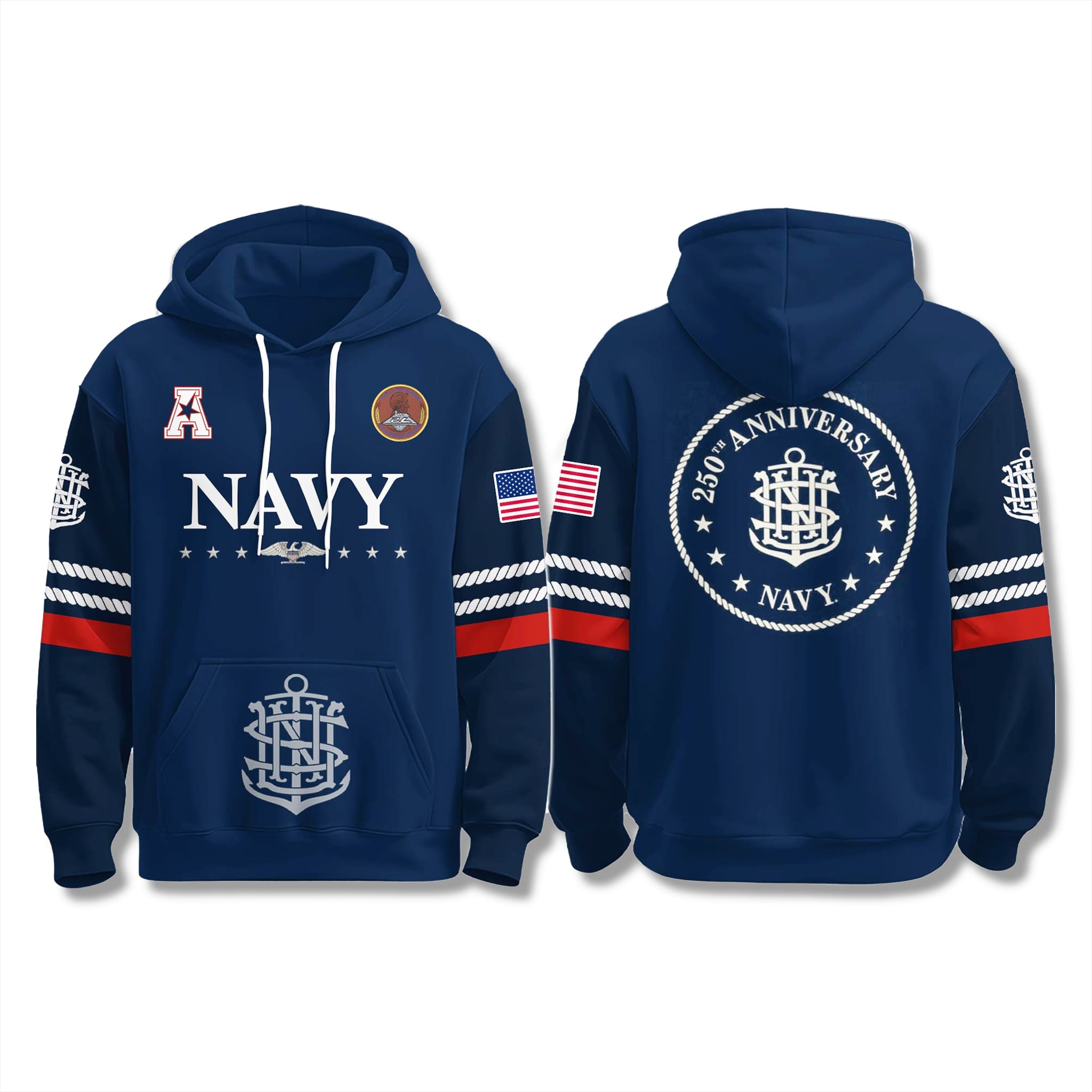 Navy Midshipmen 250th Anniversary US Navy Hoodie Navy Midshipmen 250th Anniversary US Navy Hoodie
