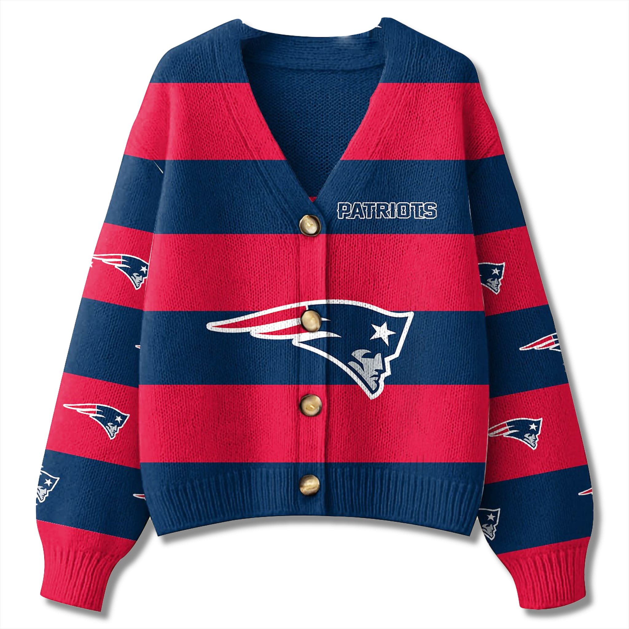 Patriots Christmas Cardigan Sweater 2025 2 New England Patriots Christmas Cardigan Sweater 2025