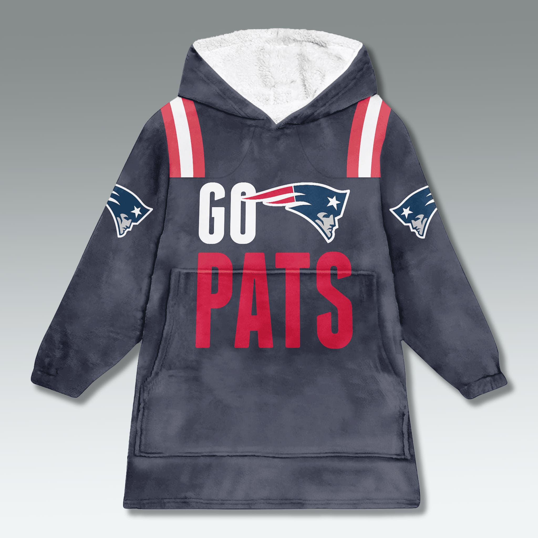 Patriots Go Pats Blanket Hoodie 3 New England Patriots Go Pats Blanket Hoodie 4