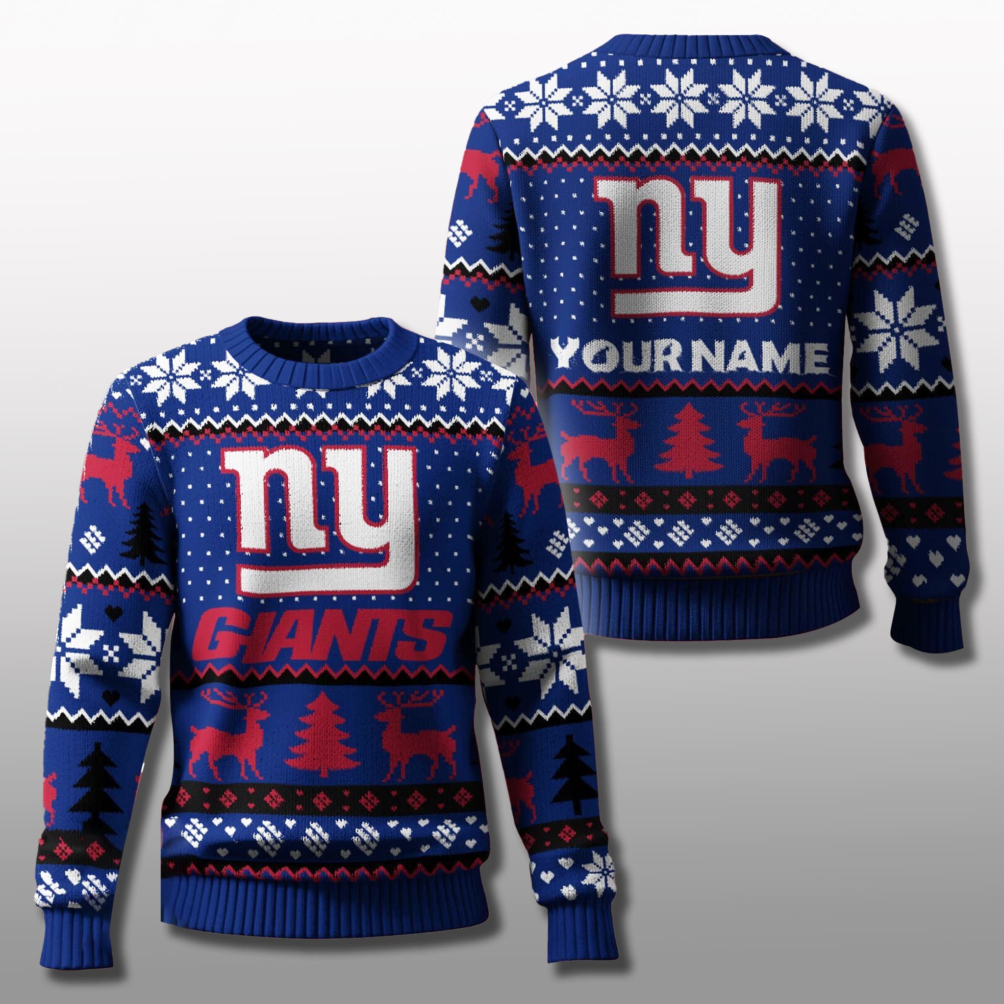 Giants 2025 Custom Ugly Christmas Sweater 1 New York Giants 2025 Custom Ugly Christmas Sweater 1