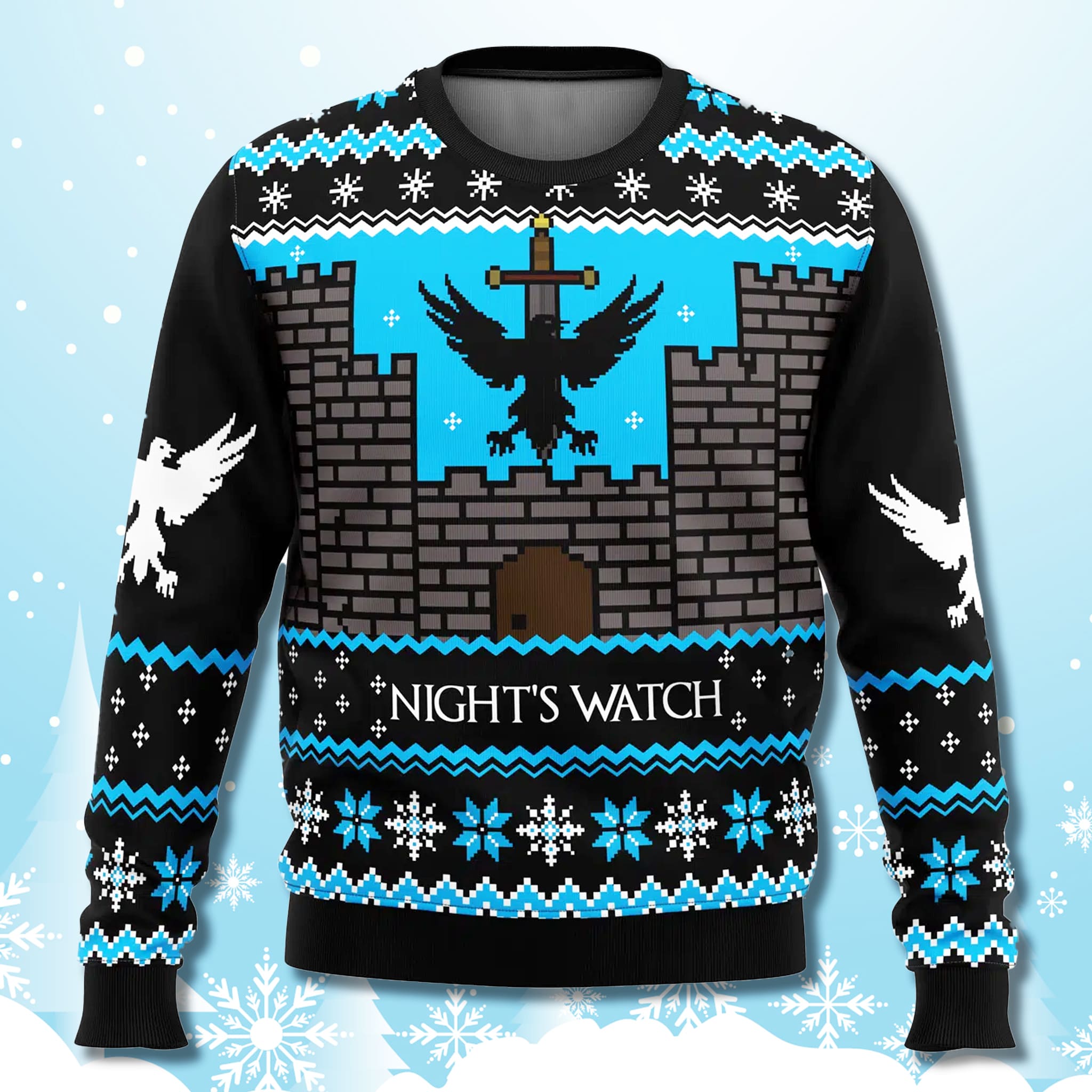 Night's Watch Game of Thrones Ugly Christmas Sweater 3 Night’s Watch Game of Thrones Ugly Christmas Sweater