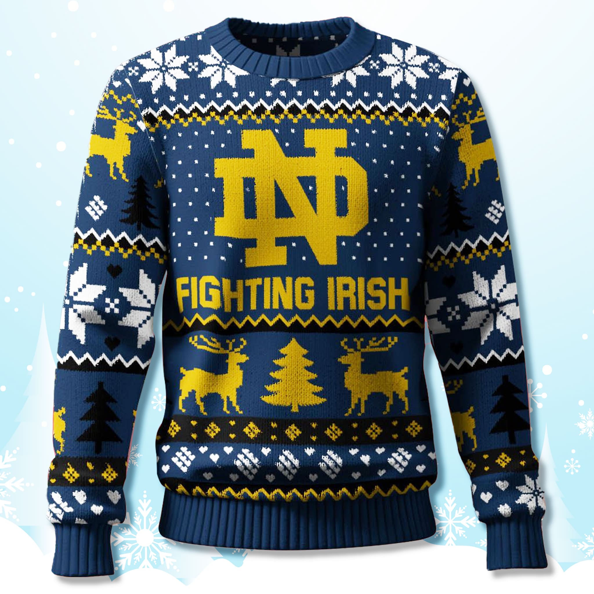 Notre Dame Fighting Irish Custom Ugly Christmas Sweater 2025 Notre Dame Fighting Irish Custom Ugly Christmas Sweater 2025
