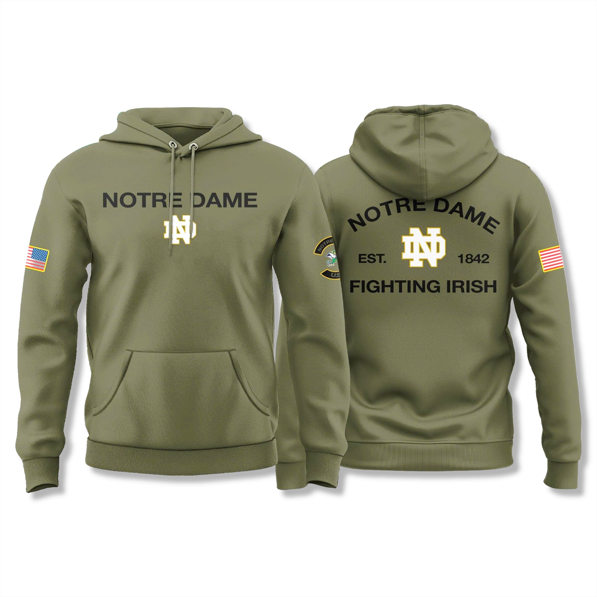 Notre Dame Fighting Irish Military Appreciation Hoodie 2025 2 Notre Dame Fighting Irish Military Appreciation Hoodie 2025