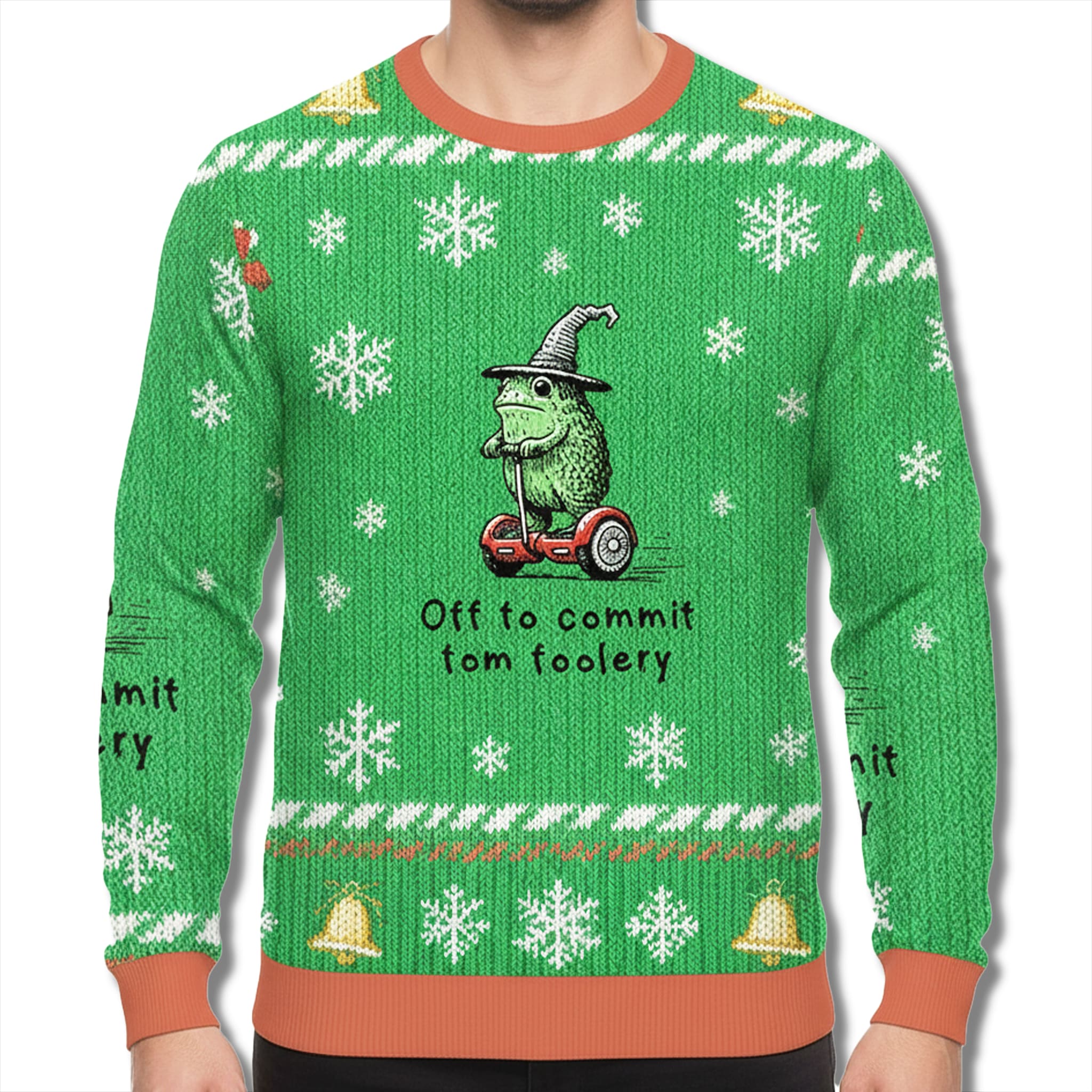 Off To Commit Tom Foolery Frog Ugly Christmas Sweater 2 Off To Commit Tom Foolery Frog Ugly Christmas Sweater 2