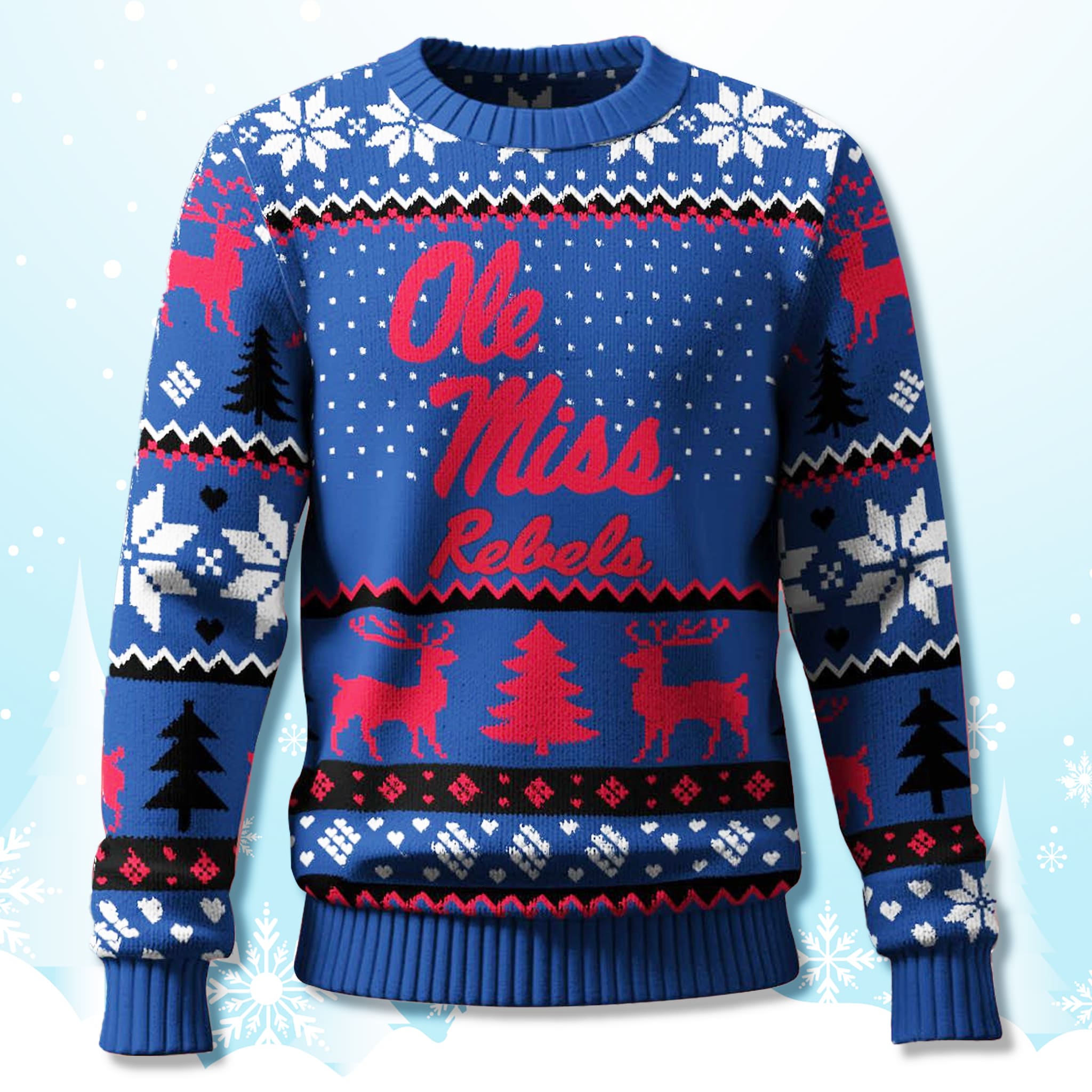 Ole Miss Rebels Custom Ugly Christmas Sweater 2025 Ole Miss Rebels Custom Ugly Christmas Sweater 2025