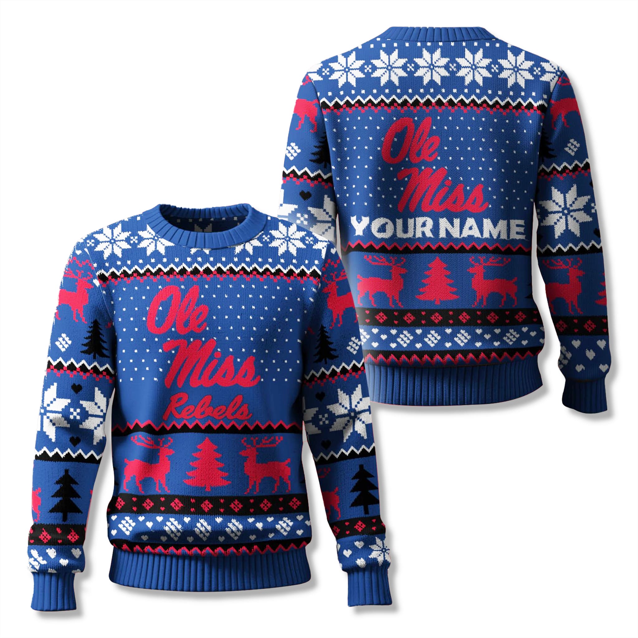 Ole Miss Rebels Custom Ugly Christmas Sweater 2025 1 Ole Miss Rebels Custom Ugly Christmas Sweater 2025