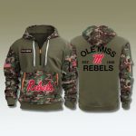 Ole Miss Rebels Military Camo Quarter Zip Hoodie 2025