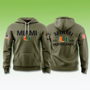 Miami Hurricanes Military Appreciation Hoodie 2025 1