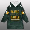 Packers Bleed Green And Gold Unisex Blanket Hoodie 2