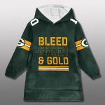 Packers Bleed Green And Gold Unisex Blanket Hoodie