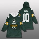 Packers Go Pack Go Unisex Blanket Hoodie