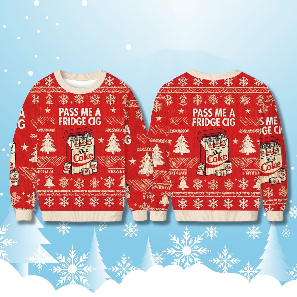 Pass Me A Fridge Cig Diet Coke Christmas Ugly Sweater