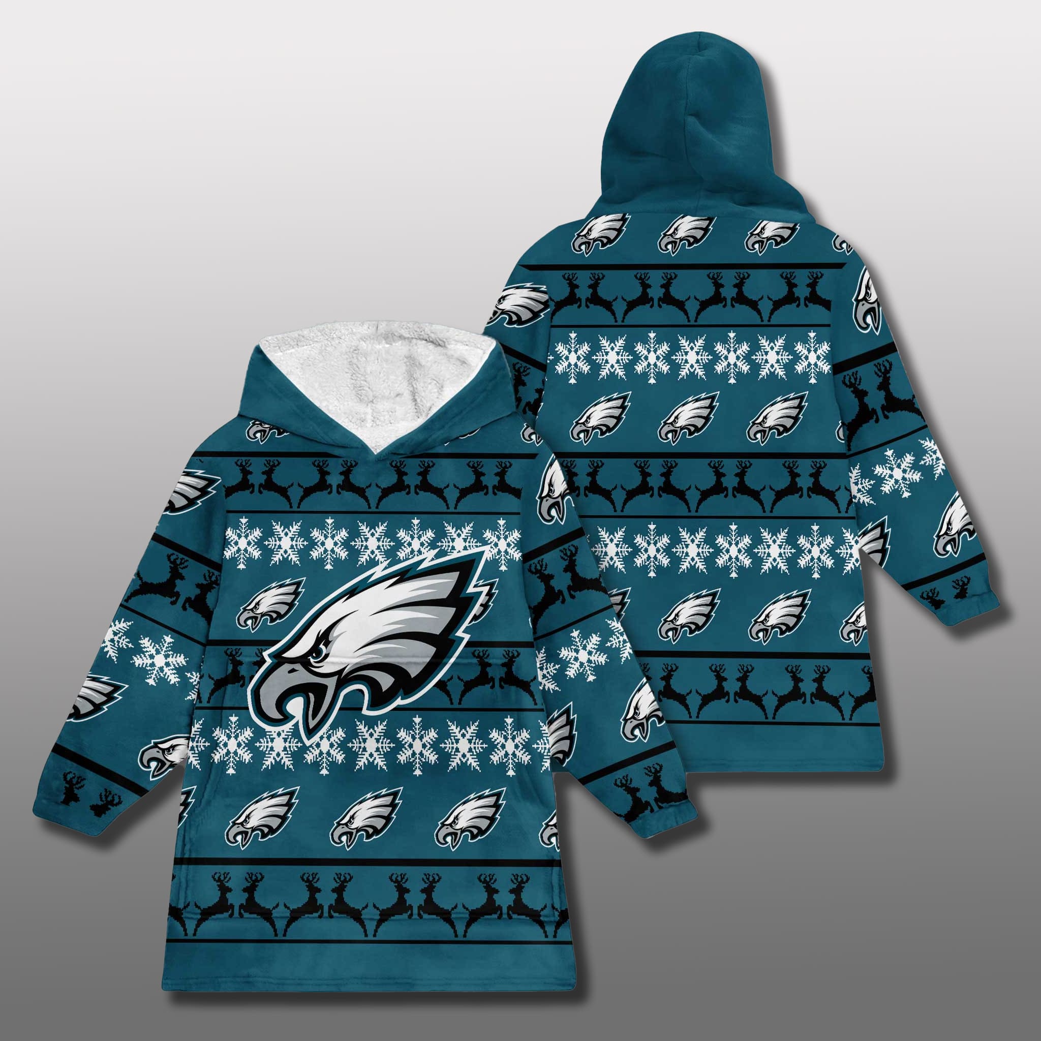 Eagles 2025 Christmas Custom Blanket Hoodie 2 Philadelphia Eagles 2025 Christmas Custom Blanket Hoodie 3