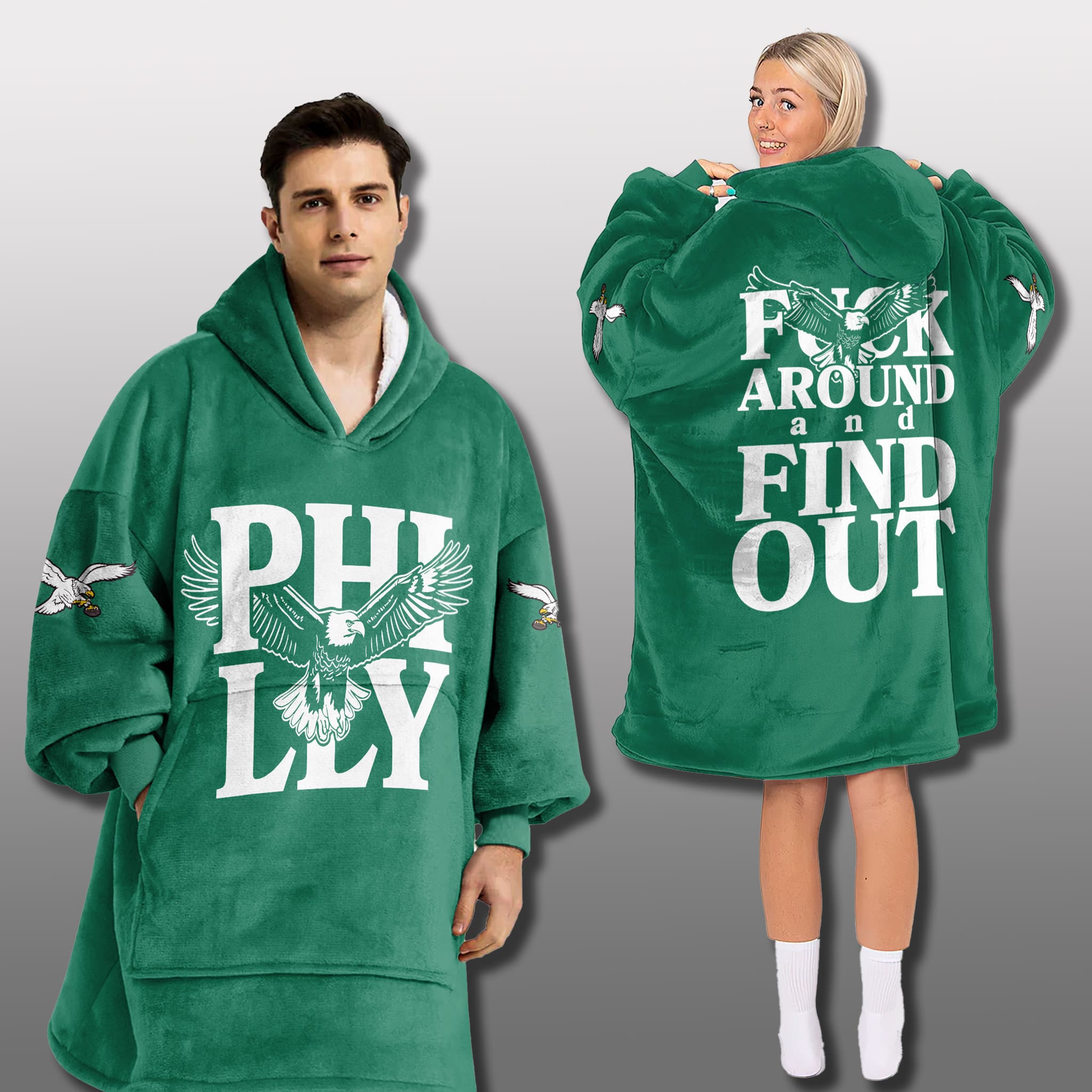 Philadelphia Eagles Fuck Around And Find Out Blanket Hoodie Philadelphia Eagles Fuck Around And Find Out Blanket Hoodie