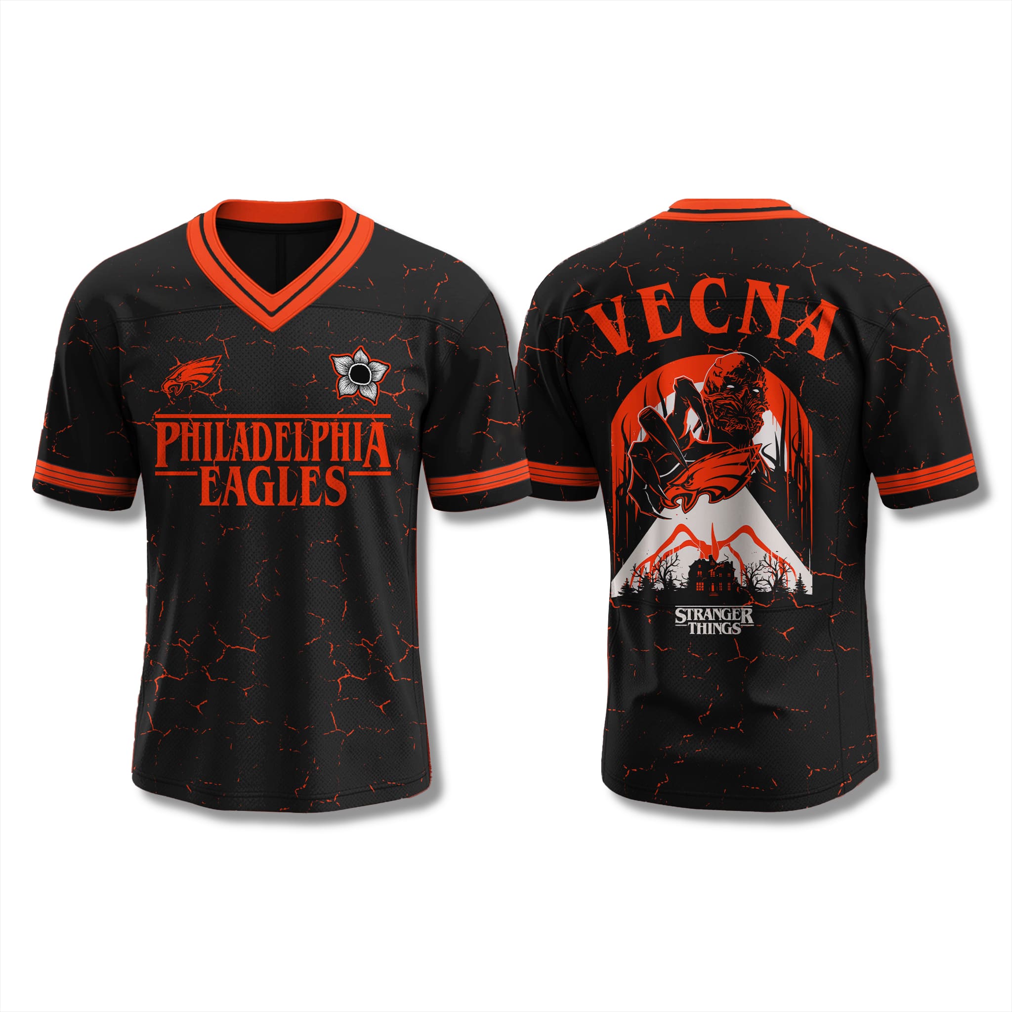 Eagles Vecna Stranger Things 5 Jersey 1 Philadelphia Eagles Vecna Stranger Things 5 Jersey 1