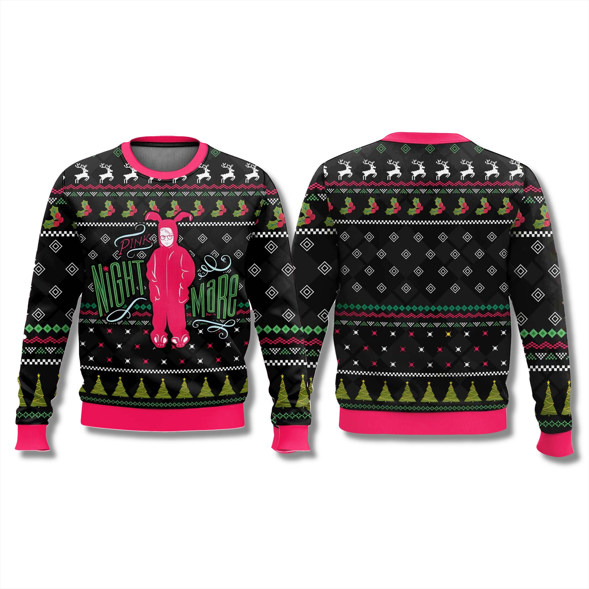 Pink Nightmare Ralphie Parker A Christmas Story Christmas Ugly Sweater 3 Pink Nightmare Ralphie Parker A Christmas Story Christmas Ugly Sweater