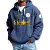 Pittsburgh Steelers 2025 Quarter Zip Waffle Hoodie 1
