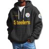 Pittsburgh Steelers 2025 Quarter Zip Waffle Hoodie 3