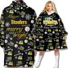 Pittsburgh Steelers 'Tis The Season Blanket Hoodie