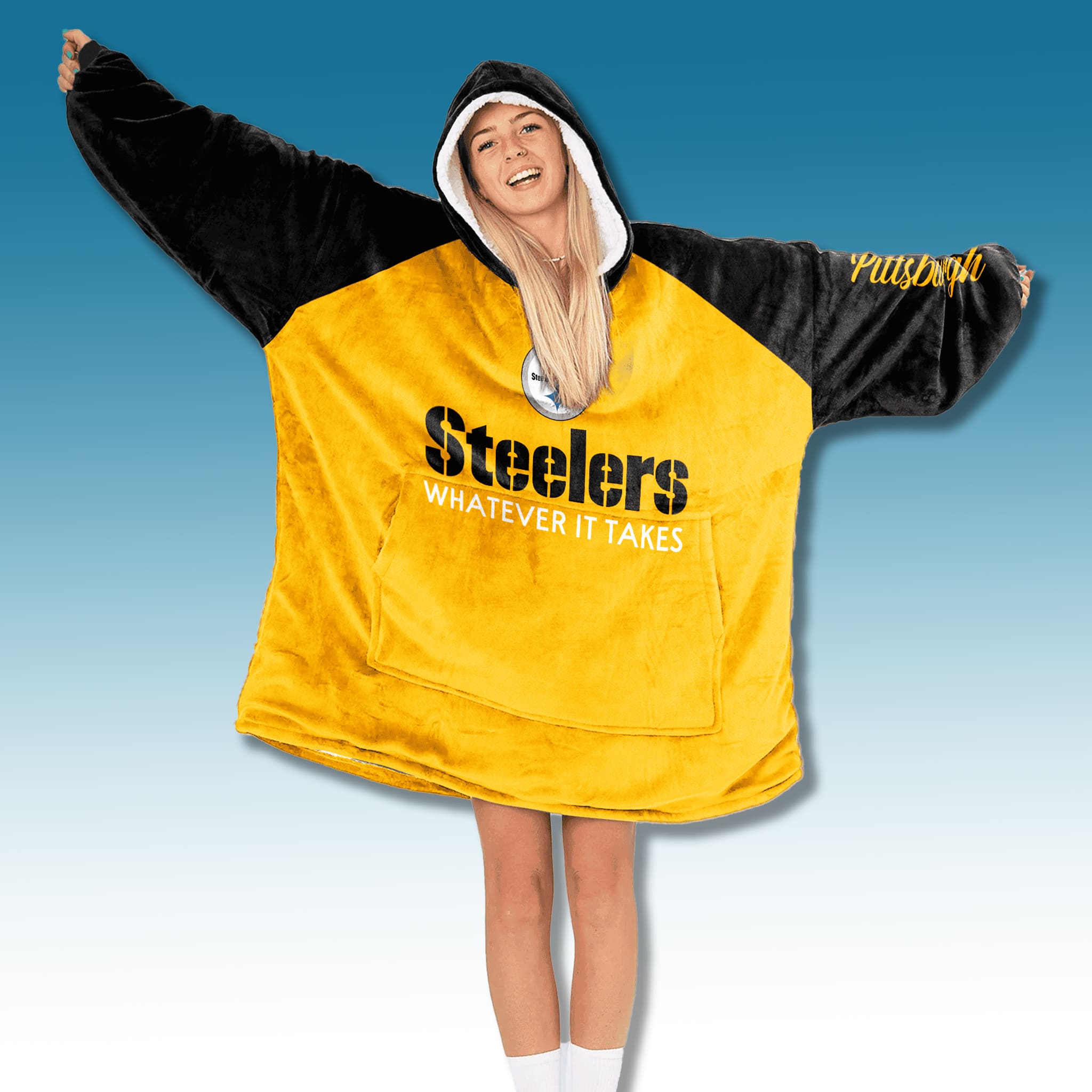 Steelers Whatever It Takes Blanket Hoodie 2 Pittsburgh Steelers Whatever It Takes Blanket Hoodie 3