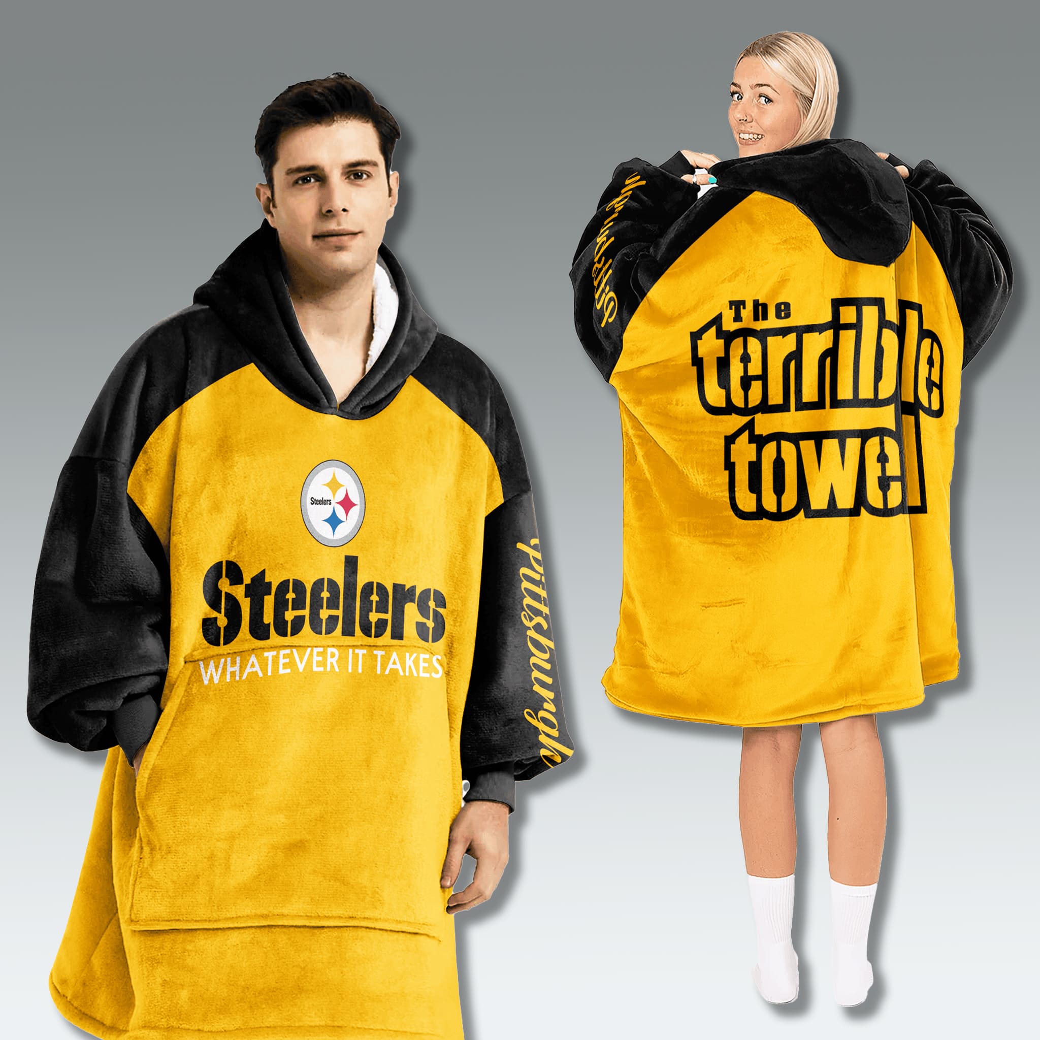 Pittsburgh Steelers Whatever It Takes Blanket Hoodie Pittsburgh Steelers Whatever It Takes Blanket Hoodie