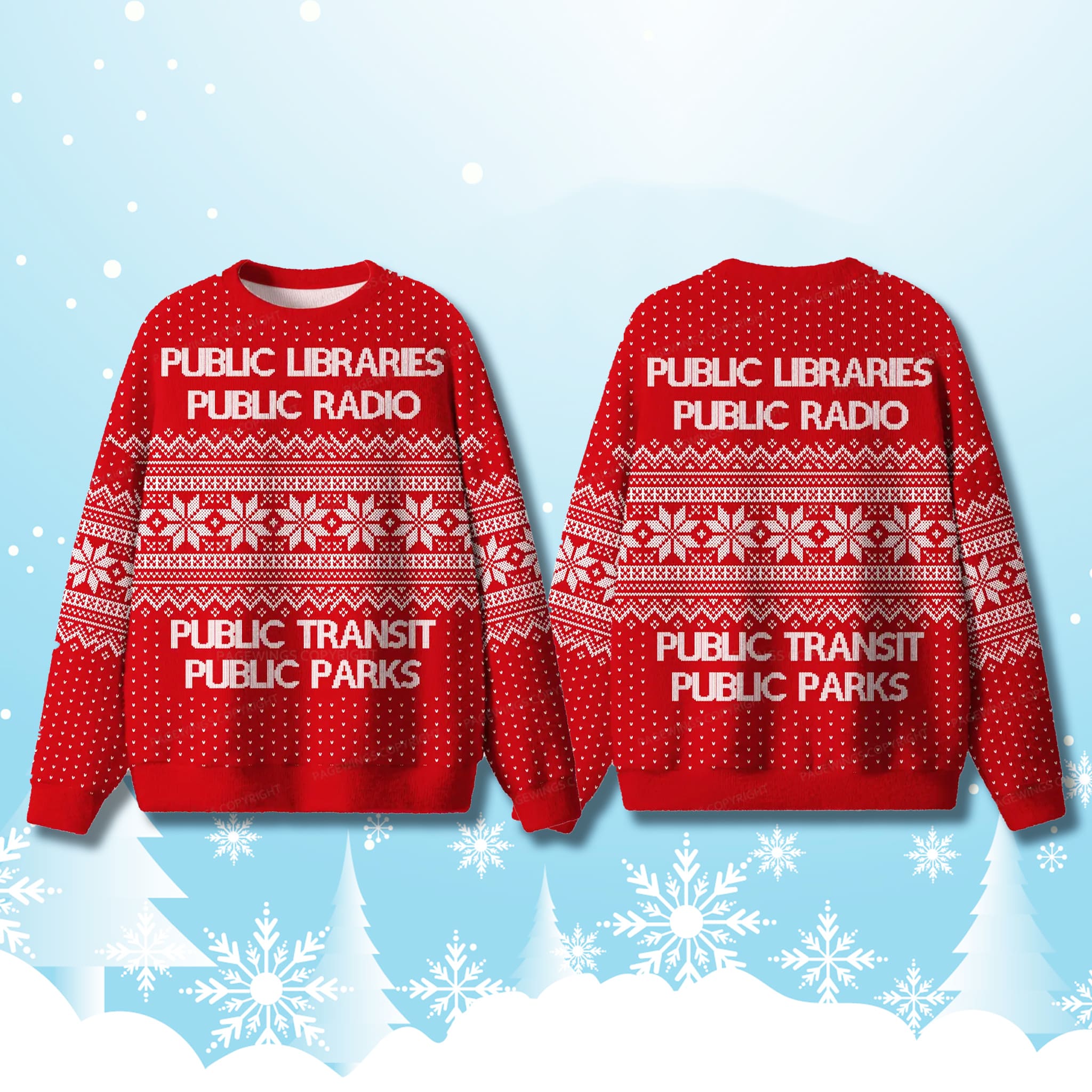 Public Libraries Public Radio Public Transit Ugly Sweater 2 Public Libraries Public Radio Public Transit Ugly Sweater