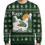 Rage Consumes Me Frog Ugly Christmas Sweater